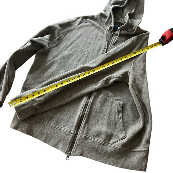 VTG Ralph Lauren polo hooded jacket XL full zip brown 100% cotton knit sweater - Picture 5 of 15